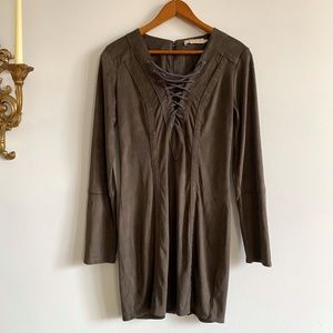 Arc & co Long Sleeve Olive Dress, Size S